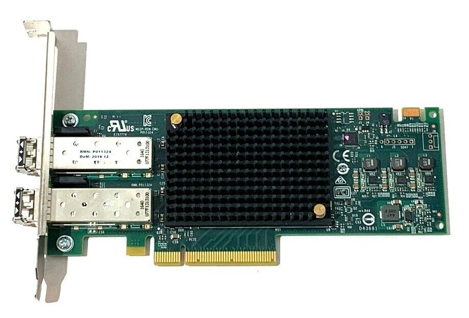 LANカード Emulex LPe31002-M6-F LPe31002-M6 16Gbps Dual Port SFP+ PCIe Fiber Channel Host Bus Adapter 中古